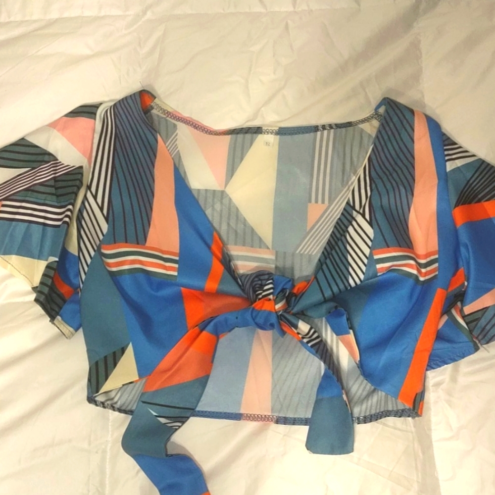 Multi Color Two piece Pant Set - Picture 2 of 4